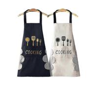 2 Pcs Waterproof Kitchen Apron Adjustable Cooking Apron with Wiped Hands Function Bbq Apron with 2 Pocket for Home Kitchen Restaurant Garden Couple Ap