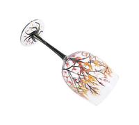 2 pcs Wine glass with autumn trees - Autumn colors - Red, yellow, orange leaves - Hand painted - Autumn