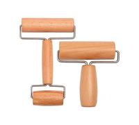 2 Pcs Wood Pastry Pizza Roller Non Stick Wooden Rolling Pin