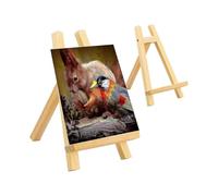 2 Pcs Wooden Mini Easel Tabletop Display Easel Small Artist Painting Holder Stand Desktop Triangle Easels A-frame Studio Easel for Calendar Exhibitio
