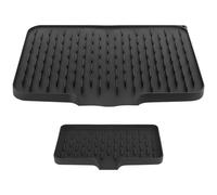 2 PcsAlfombrilla Escurreplatos de Silicona, Alfombrilla para secar Platos, Alfombrillas de Drenaje Antideslizantes, Alfombrilla Secado de Platos para Fregadero Encimeras de Cocina,40x30cm/25x13cm