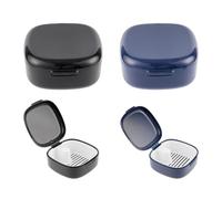 2 PcsCaja Ferula Dental, Caja Aparato Dental con Filtrar, Caja Dentadura Postiza, Funda Aparato Dentales, Cajas para Dientes Postizos, Contenedor de Retención por Alineadores Dentales