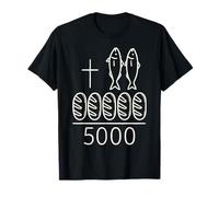 2 Peces 5 Panes Cruz Jesús 5000 Milagro Cristiano Camiseta