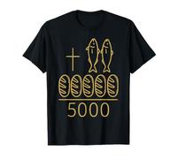 2 Peces 5 Panes Cruz Jesús 5000 Milagro Cristiano Camiseta