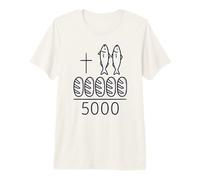 2 Peces 5 Panes Cruz Jesús 5000 Milagro Cristiano Camiseta Premium