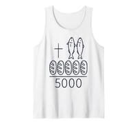 2 Peces 5 Panes Cruz Jesús 5000 Milagro Cristiano Camiseta sin Mangas
