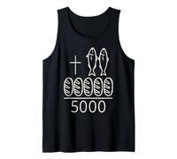 2 Peces 5 Panes Cruz Jesús 5000 Milagro Cristiano Camiseta sin Mangas
