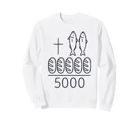 2 Peces 5 Panes Cruz Jesús 5000 Milagro Cristiano Sudadera