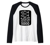 2 Peces 5 panes Jesús alimenta 5000 versículos bíblicos Cristianos Camiseta Manga Raglan