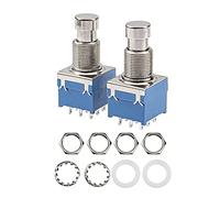 2 pedales de efecto de guitarra Yootones 3PDT de 9 pines para cierre de botón pulsador, interruptor de pie, lengüetas de soldadura de derivación real (azul)