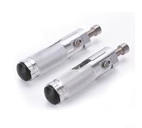 2 pedales de motocicleta de aleación de aluminio, plegables, forma redonda con tipo de rebote y ajuste de 8 mm para un mejor control de conducción y seguridad (plateado)