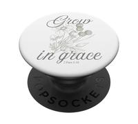 2 Pedro 3:18 Crecer En Gracia Flores Vintage PopSockets PopGrip Adhesivo