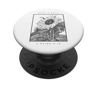2 Pedro 3:18 Crecer en Gracia Girasol PopSockets PopGrip Adhesivo
