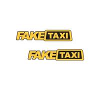 2 Pegatina FakeTaxi Adhesico de Vinilo Laminado Polimerico Troquelado para Coche JDM Tuning OEM Stickerbomb de Color Amarillo y Negro