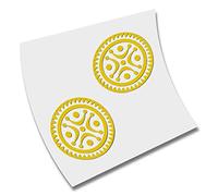 2 PEGATINA STICKER VINILO ADHESIVO CELTA ESTELA CANTABRA CANTABRIA (Amarillo Claro)