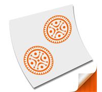 2 PEGATINA STICKER VINILO ADHESIVO CELTA ESTELA CANTABRA CANTABRIA (Naranja Reflectante)