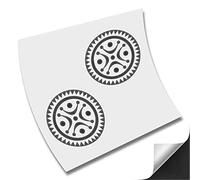 2 PEGATINA STICKER VINILO ADHESIVO CELTA ESTELA CANTABRA CANTABRIA (Negro Reflectante)