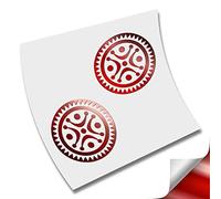 2 PEGATINA STICKER VINILO ADHESIVO CELTA ESTELA CANTABRA CANTABRIA (Rojo Cromado)