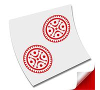2 PEGATINA STICKER VINILO ADHESIVO CELTA ESTELA CANTABRA CANTABRIA (Rojo Reflectante)