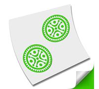 2 PEGATINA STICKER VINILO ADHESIVO CELTA ESTELA CANTABRA CANTABRIA (Verde Reflectante)