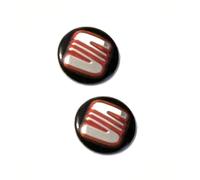 2 pegatinas con logotipo para S. ea,t 14 mm de diámetro. Pegatinas con emblema. (negro - rojo S-at 14 mm, metal)
