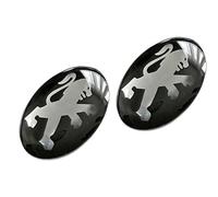 2 pegatinas de 11 mm de diámetro para coche Peugeot, para mando a distancia, etc., con emblema (11 mm, 2 unidades), color negro
