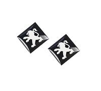 2 pegatinas de 16 x 16 mm, de resina epoxi, aptas para Pe.u_ge.otAuto. Para llaves, mando a distancia, decoración, etc. Pegatinas cuadradas con emblema (16 x 16 mm, 2 unidades de epoxi)