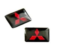 2 pegatinas de 18 x 11 mm. Apto para coche Mitsubishi, para interior, salón, llaves, etc. Pegatinas decorativas con emblema (18 x 11 mm, 2 unidades)