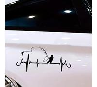 2 pegatinas de 22 x 10 cm para el coche con motivos de pesca y latidos de corazón, pegatinas adhesivas para camiones, motocicletas, para interiores y exteriores, pegatinas decorativas para el hogar |