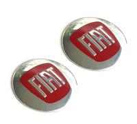 2 pegatinas de 65 mm de diámetro aptas para Fiat Auto Style con logotipo. Para tuning de coches, tapas de cubos, tapas de cubierta, etc. Pegatinas con emblema. Con una protección de silicona