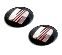 2 pegatinas de 65 mm de diámetro compatibles con S.eat_Auto Style con logotipo. Para tuning de auto, tapas de buje, tapas protectoras, etc. Adhesivos con emblema. Con una protección de silicona