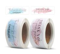 2 pegatinas de agradecimiento, pegatinas redondas de colores, resistentes al agua, autoadhesivas, pegatinas de agradecimiento, pegatinas decorativas para manualidades