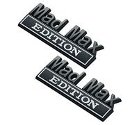 2 pegatinas de coche Mad Max Edition, emblema de letras 3D para camión, adhesivo conservador, pegatinas divertidas para vehículos, camiones, SUV, decoración de puertas (blanco negro)