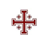 2 pegatinas de coche para la cruz creativa divertida de Jerusalén etiqueta de PVC para coche 11 2 cm x 11 2 cm-a