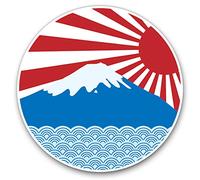 2 pegatinas de corazón de 10 cm - Japonés naciente Sol Japón divertidos adhesivos para ordenadores portátiles, tabletas, equipaje, reserva de chatarra #2477