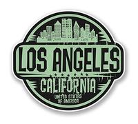 2 pegatinas de Los Ángeles California USA para coche, laptop, equipaje de viaje, #6062 (10 cm de ancho x 9 cm de alto)