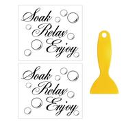 2 Pegatinas De Pared Para Baño, 1 Pieza De Raspador, Pegatinas Para Baño, Decoraciones Para Baño, Pegatinas De Pared Artísticas Para Baño, Decoración De Pared Para Baño