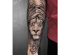 2 Pegatinas De Tatuaje Temporal De Hierbas, Tatuaje Falso De León, Jugo Europeo Y Americano, Para Mujeres Y Hombres, Semipermanente, No Reflectante, Resistente Al Agua, Con Una Duración De 2 Semanas.