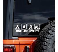 2 pegatinas de vinilo autoadhesivas de 30 x 10,5 cm, con texto en inglés "One Life Live It!", aptas para ventanas, parachoques, ventanas, vidrio, paredes, accesorios exteriores impermeables para