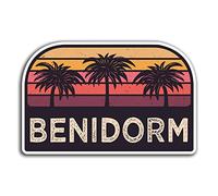 2 pegatinas de vinilo Benidorm Sunset de 10 cm - Pegatina de viaje para ordenador portátil equipaje, #23723 (10 cm de ancho)