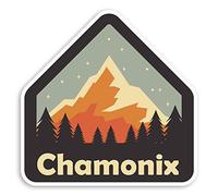 2 pegatinas de vinilo Chamonix Francia de 10 cm - Pegatina para equipaje de estación de esquí #31799 (10 cm de ancho)