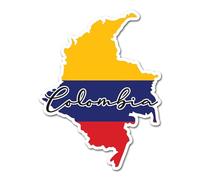 2 pegatinas de vinilo con la bandera de Colombia de 10 cm, mapa de viajes, vacaciones, mundo, país, geografía, escuela, ubicación, calcomanía #82949