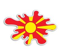 2 pegatinas de vinilo con la bandera de Macedonia del Norte de 15 cm, para viajes de Macedonia, para viajes, vacaciones, ciudad, equipaje, salpicaduras de pintura, pegatinas para álbumes de recortes,