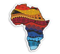 2 pegatinas de vinilo con mapa de África tribal de 10 cm - calcomanía para equipaje africano #34448, 10cm Tall