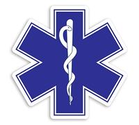 2 pegatinas de vinilo con símbolo médico - Caduceo Doctor Nurse - Pegatina # 31105 (7,5 cm de ancho)