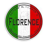 2 pegatinas de vinilo de 10 cm con bandera italiana de Florencia para equipaje #20322 (10 cm de ancho)