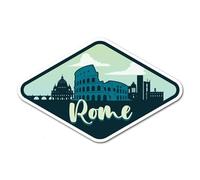 2 pegatinas de vinilo de 10 cm de Roma, bandera italiana del Coliseo de Italia, monumentos de la ciudad, viajes, vacaciones, lugar de viaje, calcomanías #83540