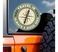 2 pegatinas de vinilo de 12 x 12 cm, diseño de brújula, impermeables, decorativas, para coches, ordenadores portátiles, motocicletas, camiones, ventanas, #DZ152