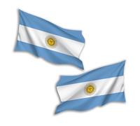 2 pegatinas de vinilo de 15 cm con la bandera de Argentina ondeando - Calcomanía de viaje argentino, aventura en el mundo, país ubicación, álbum de recortes, etiqueta para equipaje #81764