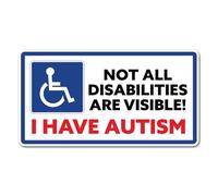 2 pegatinas de vinilo de 15 cm con texto en inglés "Not All Disabilities are Visible", para autismo, discapacidad oculta, discapacitados, color azul #82421